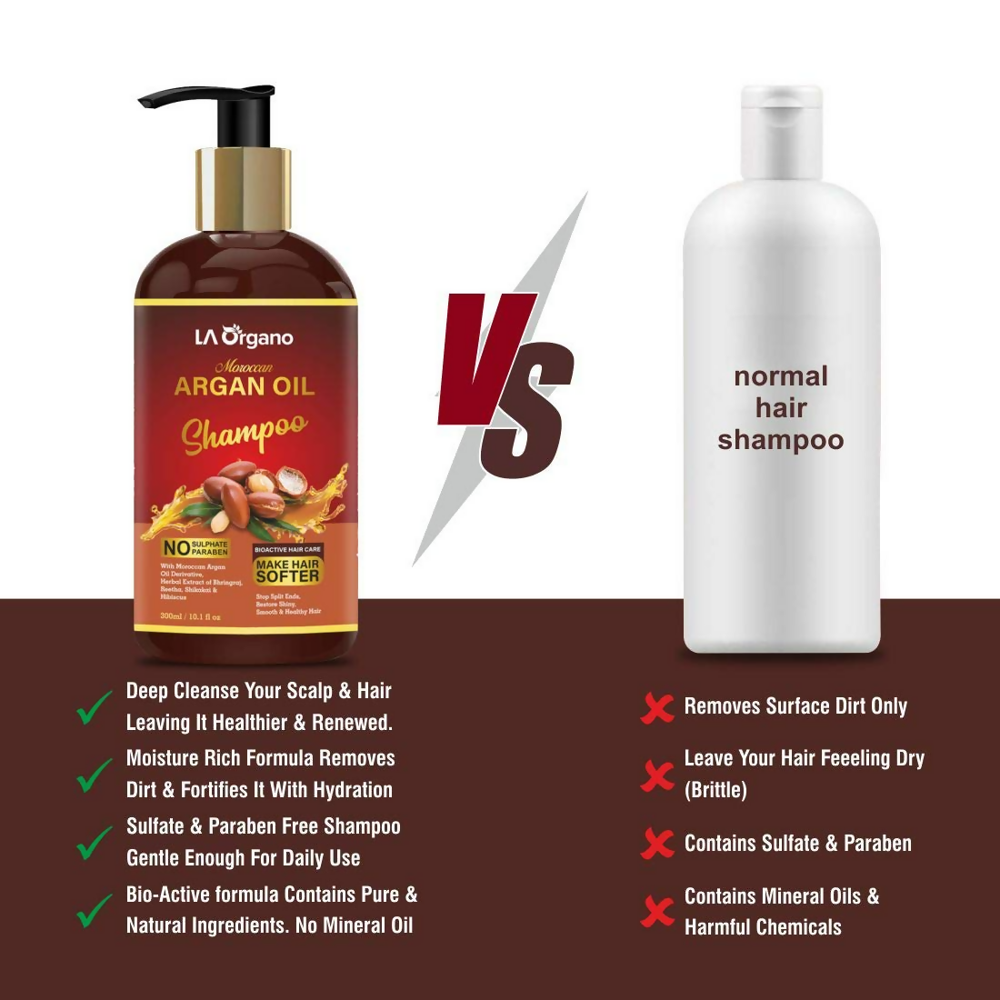 LA Organo Moroccan Argan Hair Shampoo - Distacart