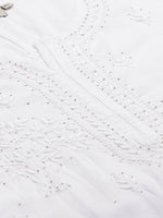 Thumbnail for ADA Women White Chikankari Embroidered Sustainable Kurta with Palazzos - Distacart