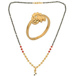 Thumbnail for AanyaCentric Gold-plated Mangalsutra & Ring Set - Distacart