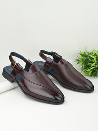 Thumbnail for House of Pataudi Textured Shoe-Style Sandals