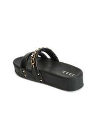 Thumbnail for ELLE Embellished Open Toe Flatform Heels