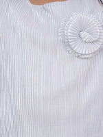 Thumbnail for Lil Drama Glam Up Girls White Party Top and Pant Set