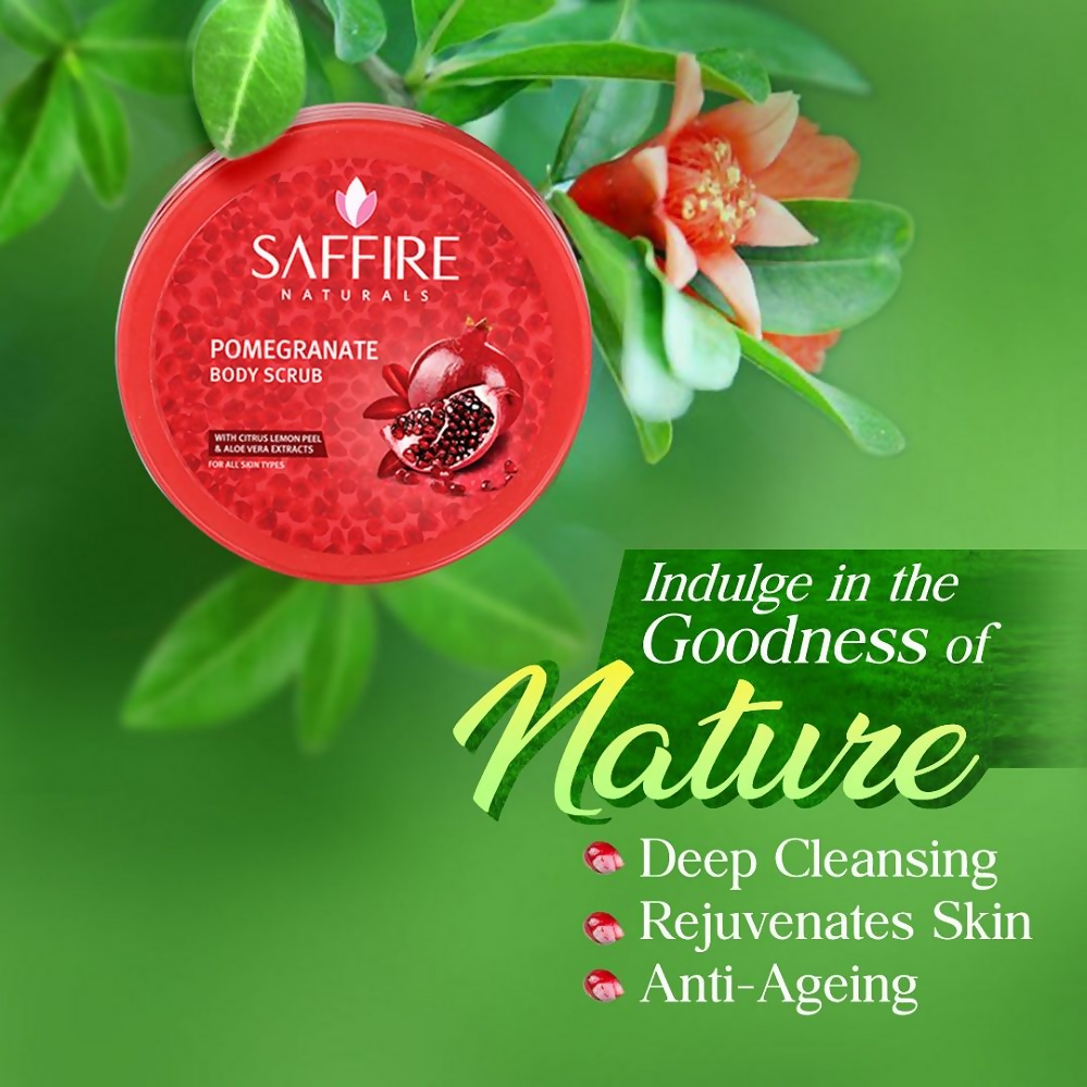 Saffire Naturals Pomegranate Body Scrub - Distacart