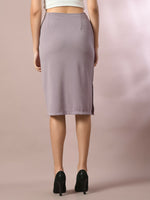 Thumbnail for Myshka Women's Lavender Solid Knee Length Party Embellished Skirts - Distacart