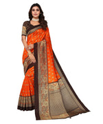 Thumbnail for Vamika Orange Printed Art Silk Saree - Distacart