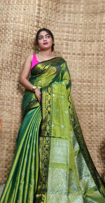 Thumbnail for Exclusive Collection Green Beautiful Tissue Benarasi Saree