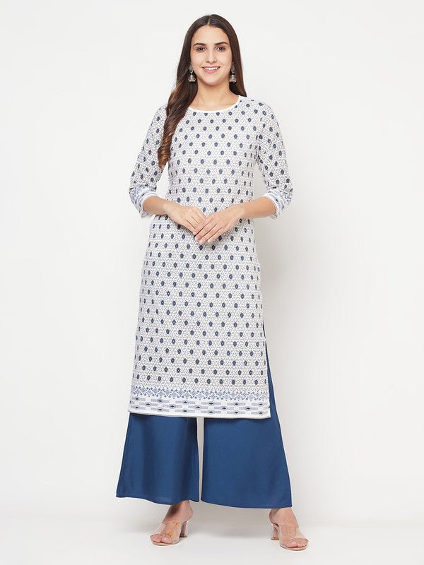 Aniyah Rayon Flared Slip-On Blue Palazzo