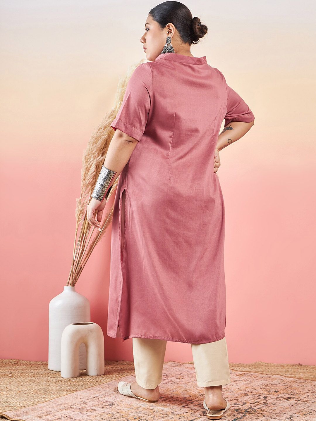 Sztori V-Neck Straight Kurta With Trouser - Distacart