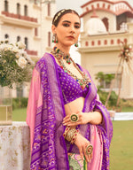 Thumbnail for Monjolika Fashion Baby Pink Colour Sigma Silk Patola Printed Saree With Blouse