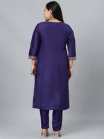 Thumbnail for Sztori Plus Size Ethnic Motifs Printed Straight Kurta with Trousers - Distacart