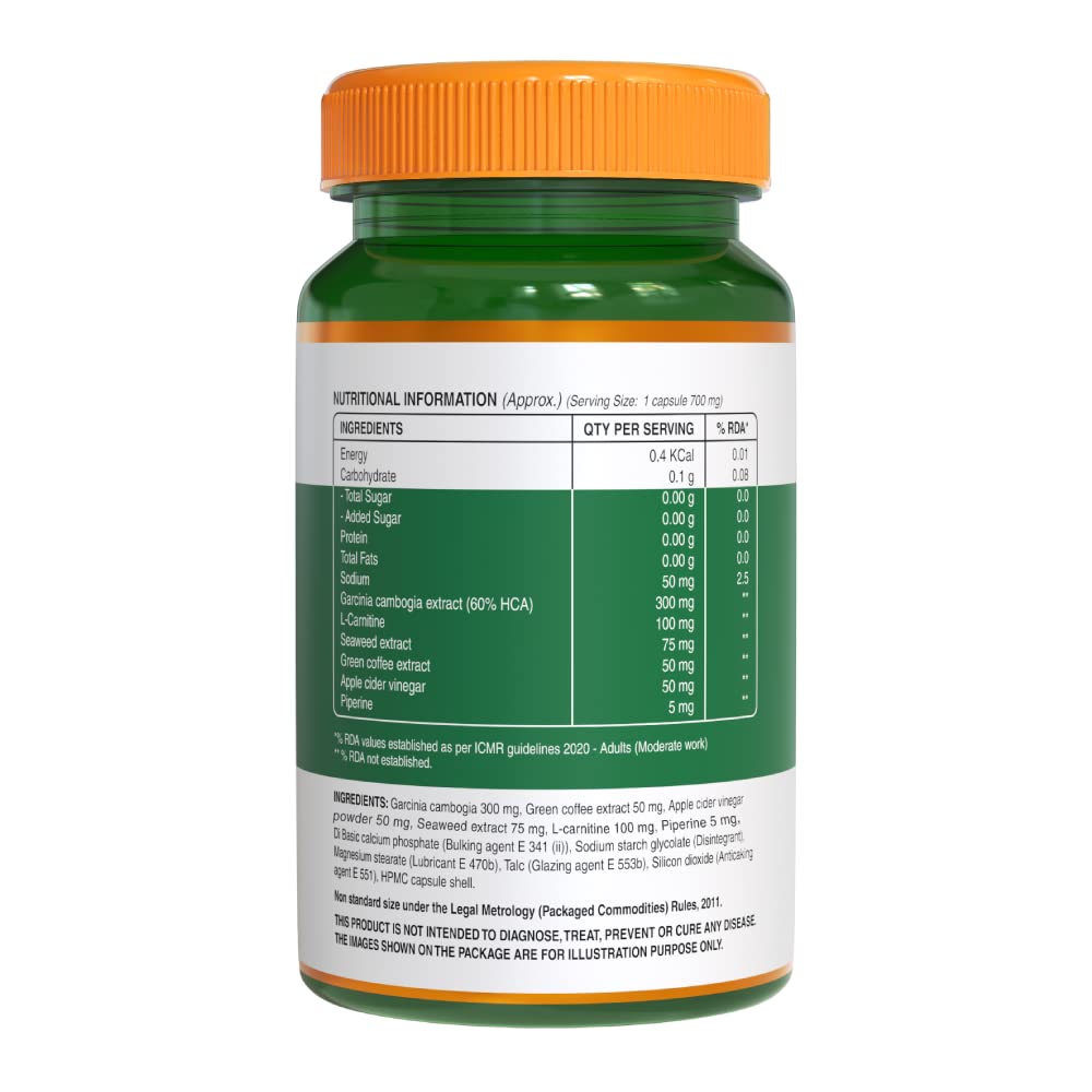Pure Nutrition Garcinia Cambogia with Green Coffee & Seaweed Extract Capsules - Distacart