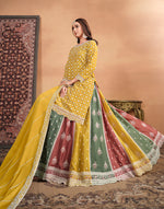 Thumbnail for Monjolika Fashion Embroidered Chinon Silk Ethnic Lehenga In Mustard
