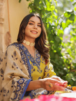 Thumbnail for Kalini Ethnic Printed V neck Three-Quarter Sleeves Kurta with Trousers & With Dupatta - Distacart