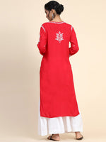 Thumbnail for HOUSE OF KARI Women Embroidered Chikankari Cotton Kurta - Distacart