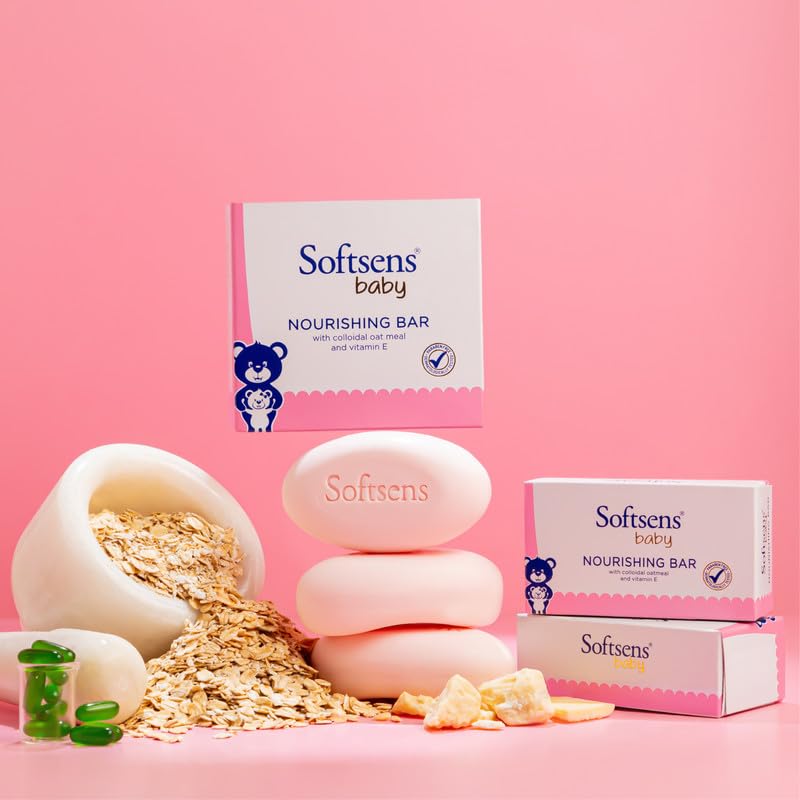 Softsens Baby Nourishing Soap Bar Enriched with Colloidal Oatmeal, Shea Butter & Vitamin E - Distacart