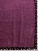Thumbnail for Purple Organza Swaroski Diamond Work Saree with Unstitched Blouse - Radha - Distacart