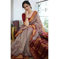Thumbnail for Preksha Creation Designer Women Banarasi Soft Silk Saree - Grey