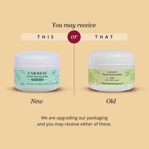 Carmesi Facial Shaving Balm for Women - 2-in-1 (Pre + Post-Shave) - Aloe Vera, Cucumber, Neem - Distacart
