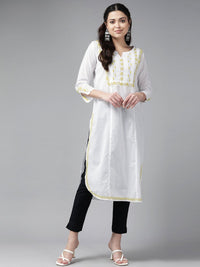 Thumbnail for ADA Floral Embroidered Chikankari Kurta - Distacart
