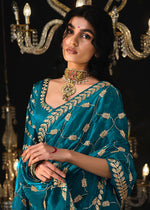 Thumbnail for Monjolika Fashion Dark Blue Colour Tissue Silk Trendy Sarees For Women