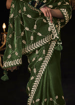 Thumbnail for Monjolika Fashion Mehendi Colour Tissue Silk Trendy Sarees For Women