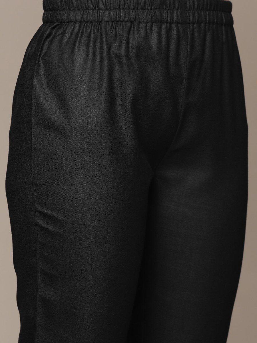 Anubhutee Women Black Yoke Design Gotta Patti Kurta with Trousers - Distacart