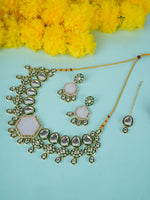 Thumbnail for Divisha Alloy Gold-plated Green Meenakari Heavy Jewellery Set