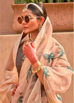 Thumbnail for Monjolika Fashion Organza Printed Cream Contemporary Saree