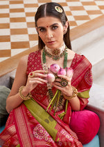 Thumbnail for Monjolika Fashion Silk Olive Foil Print Patola Designer Saree