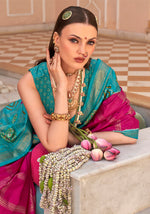 Thumbnail for Monjolika Fashion Silk Foliage Prints Rani Pink Patola Trendy Saree