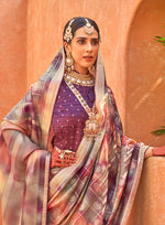 Thumbnail for Monjolika Fashion Silk Multi Colour Foil Print Designer Saree