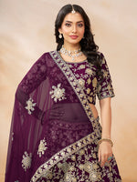 Thumbnail for Monjolika Fashion Embroidered Art Silk Purple Lehenga Choli