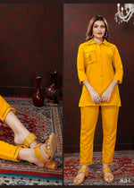 Thumbnail for Monjolika Fashion Yellow Maaza Cotton With Hand Work Trendy Co Ord Set