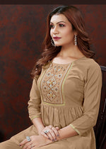 Thumbnail for Monjolika Fashion Beige Maaza Cotton With Hand Work Trendy Co Ord Set
