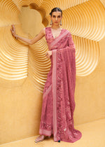 Thumbnail for Monjolika Fashion Printed Georgette Classic Saree In Pink