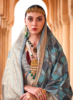 Thumbnail for Monjolika Fashion Viscose Multi Colour Foil Print Contemporary Saree