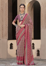 Thumbnail for Monjolika Fashion Silk Patola Print Maroon Traditional Saree