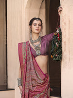 Thumbnail for Monjolika Fashion Silk Patola Print Maroon Traditional Saree