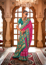 Thumbnail for Monjolika Fashion Rani Pink Patola Print Festival Contemporary Saree