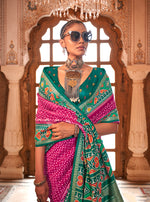Thumbnail for Monjolika Fashion Rani Pink Patola Print Festival Contemporary Saree