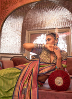 Thumbnail for Monjolika Fashion Silk Weaving Zari Light Green Traditional Saree