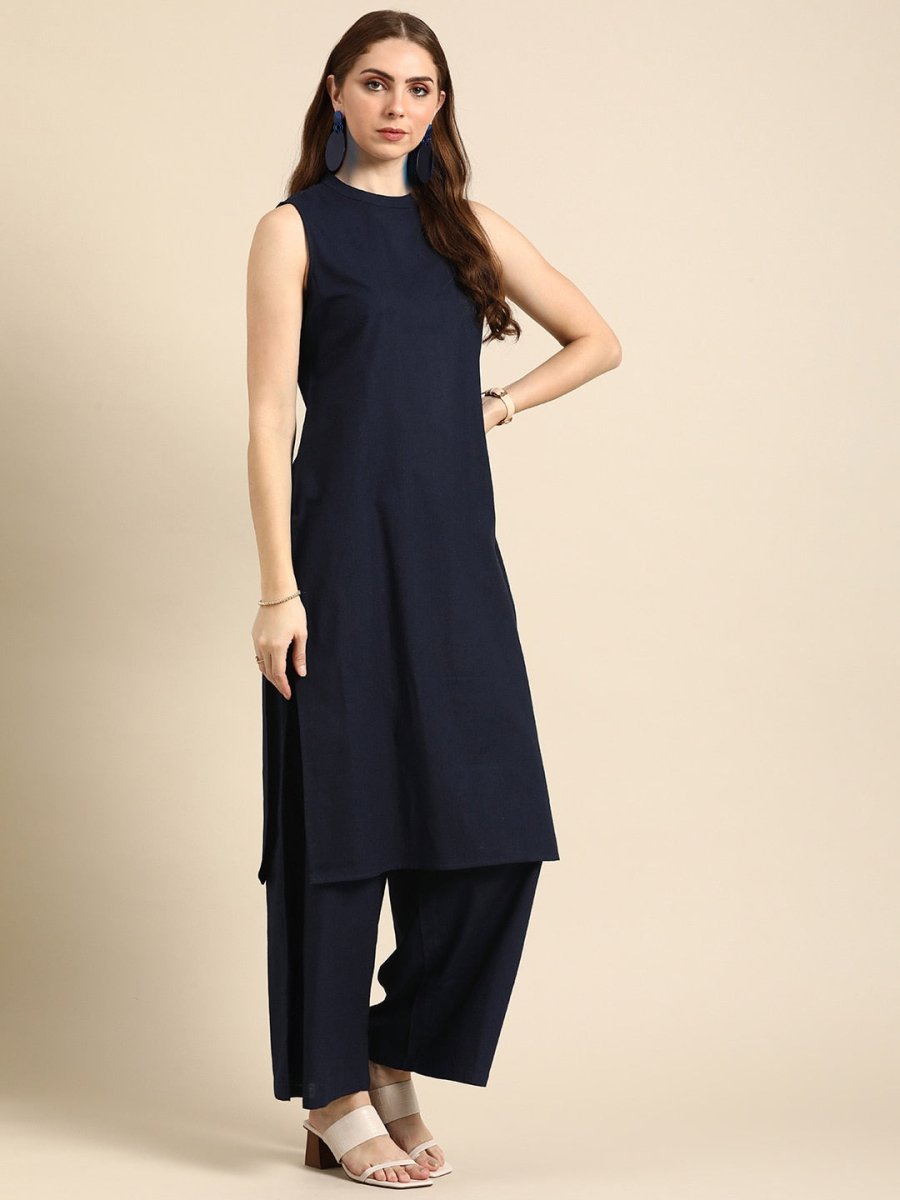 Anouk Women Regular Pure Cotton Kurta with Palazzos - Distacart