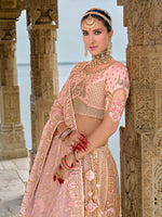 Thumbnail for Monjolika Fashion Light Pink Silk Embroidered Sequins Thread And Zari Work Bridal Trendy Lehenga Choli