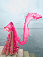 Thumbnail for Monjolika Fashion Rani Pink Silk Embroidered Sequins Thread And Zari Work Bridal Trendy Lehenga Choli