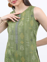 Thumbnail for Vishudh Ethnic Motifs Printed Sleeveless Regular Kurta With Palazzos - Distacart
