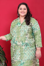 Thumbnail for Monjolika Fashion Green Colour Rayon Floral Print Classic Co-Ord Set