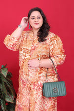 Thumbnail for Monjolika Fashion Orange Colour Rayon Floral Print Classic Co-Ord Set