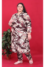 Thumbnail for Monjolika Fashion Maroon Colour Rayon Floral Print Classic Co-Ord Set