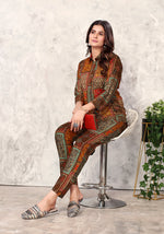 Thumbnail for Monjolika Fashion Brown Premium Rayon Floral Printed Co Ord Set