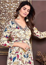 Thumbnail for Monjolika Fashion Red Rayon Printed Festival Wear Afghani Suit